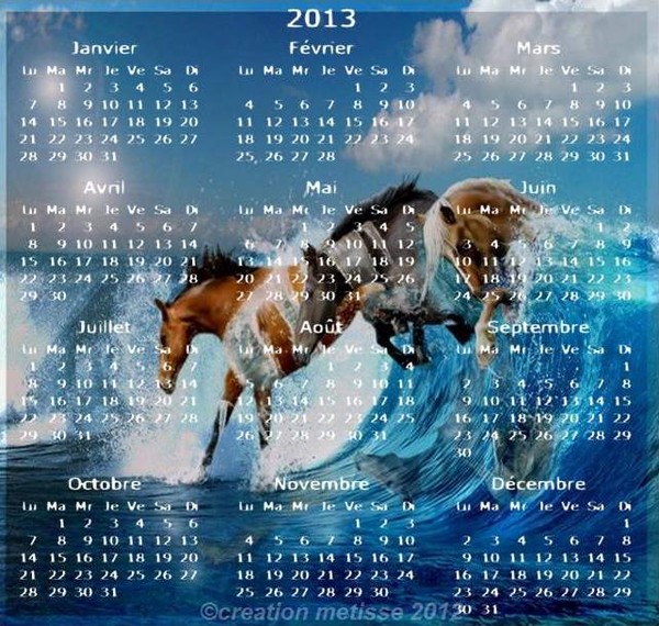 CALENDRIER 2013